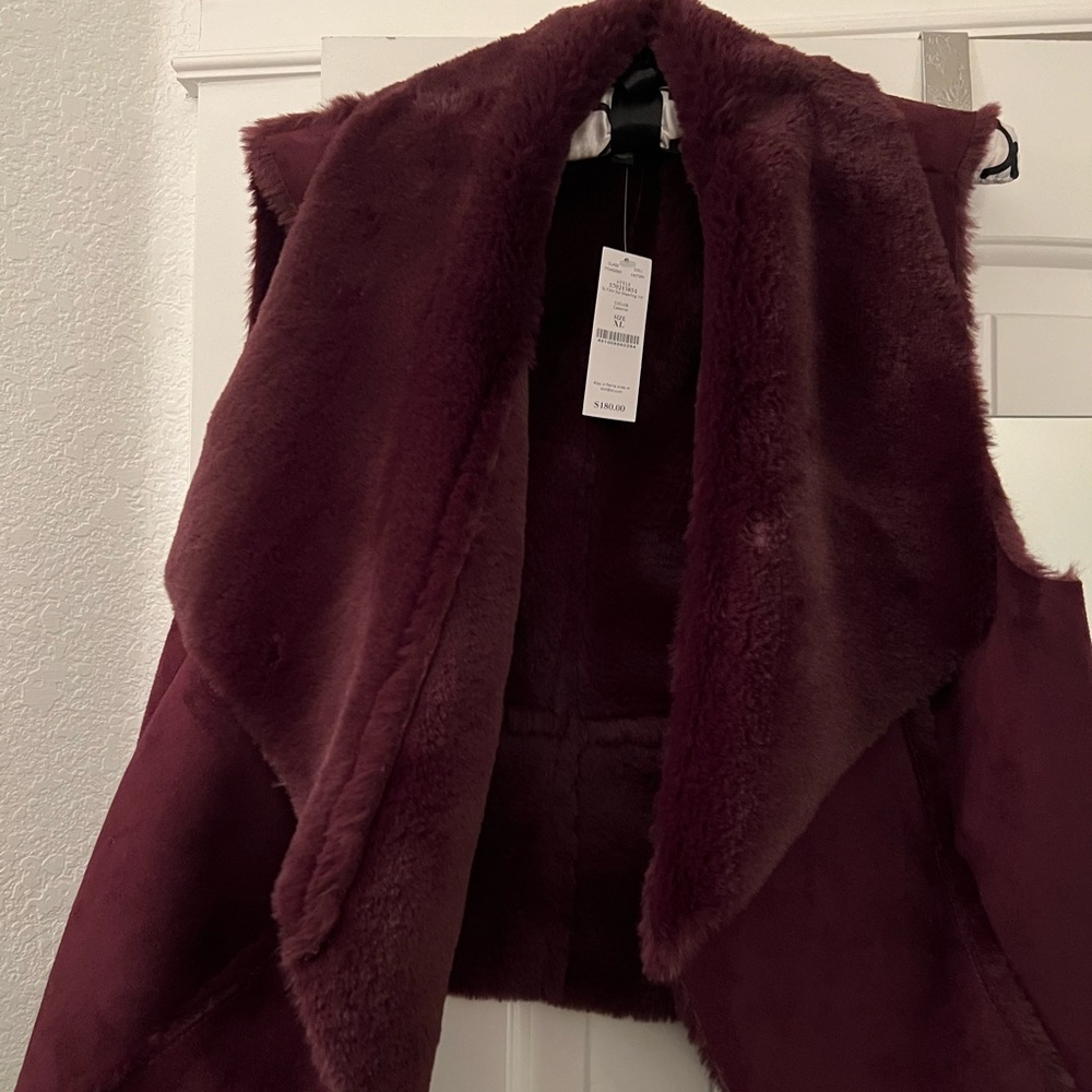 NWT WHBM XL Faux Fur Vest